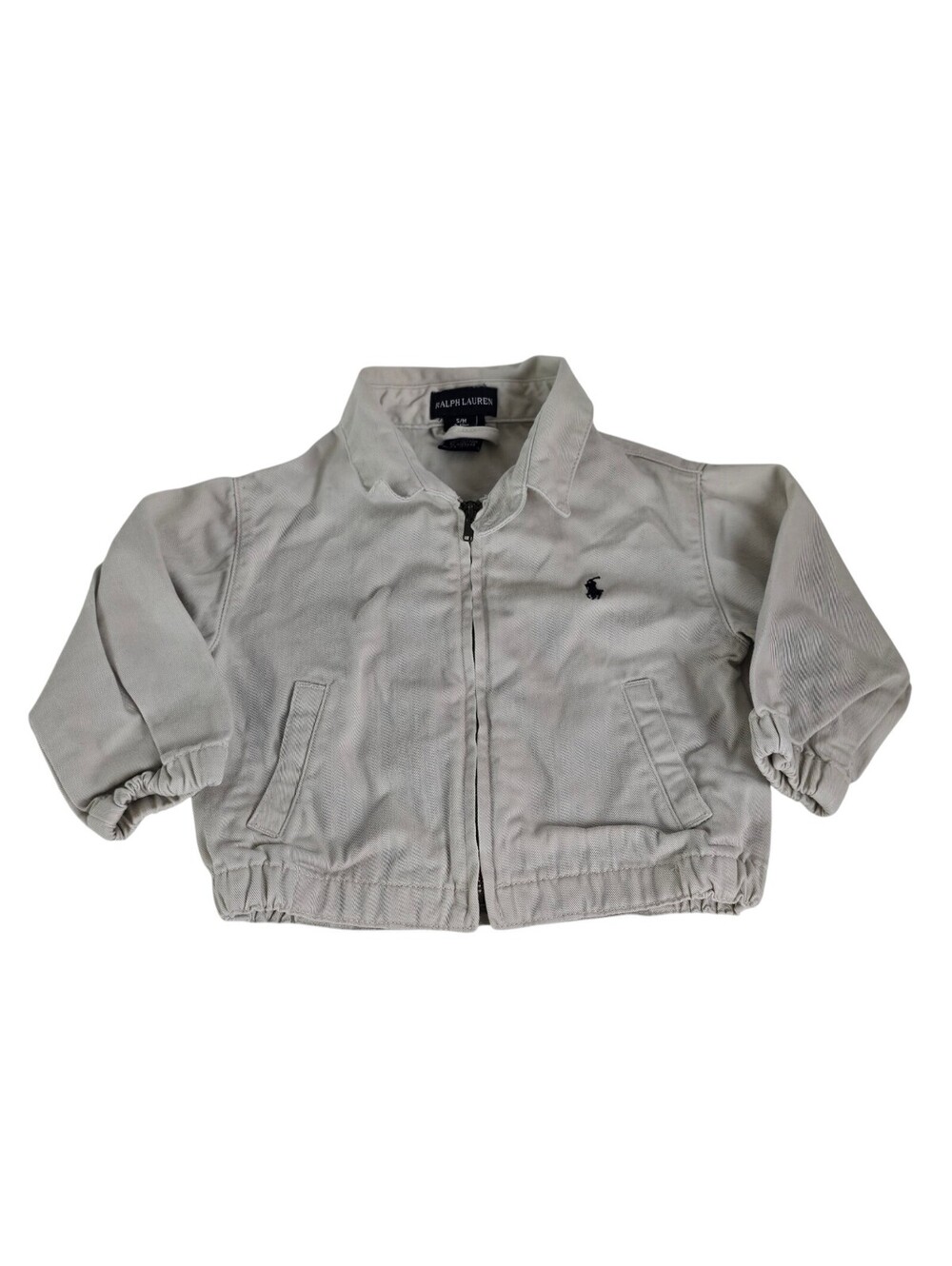 VTG Polo Ralph Lauren Baby Size 3-12 Month Zip Up Light Weight Khaki Jacket EUC